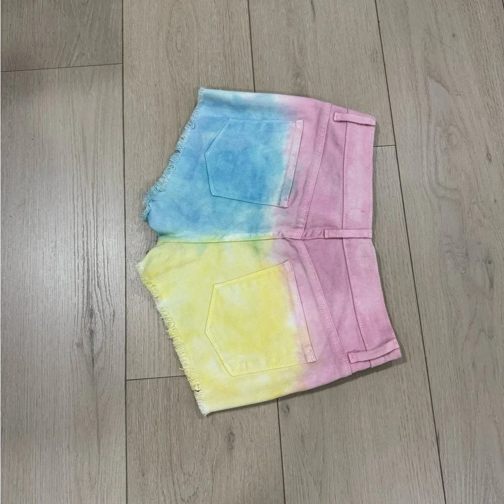 Gypsy Warrior Tie-Dye Distressed Denim Shorts